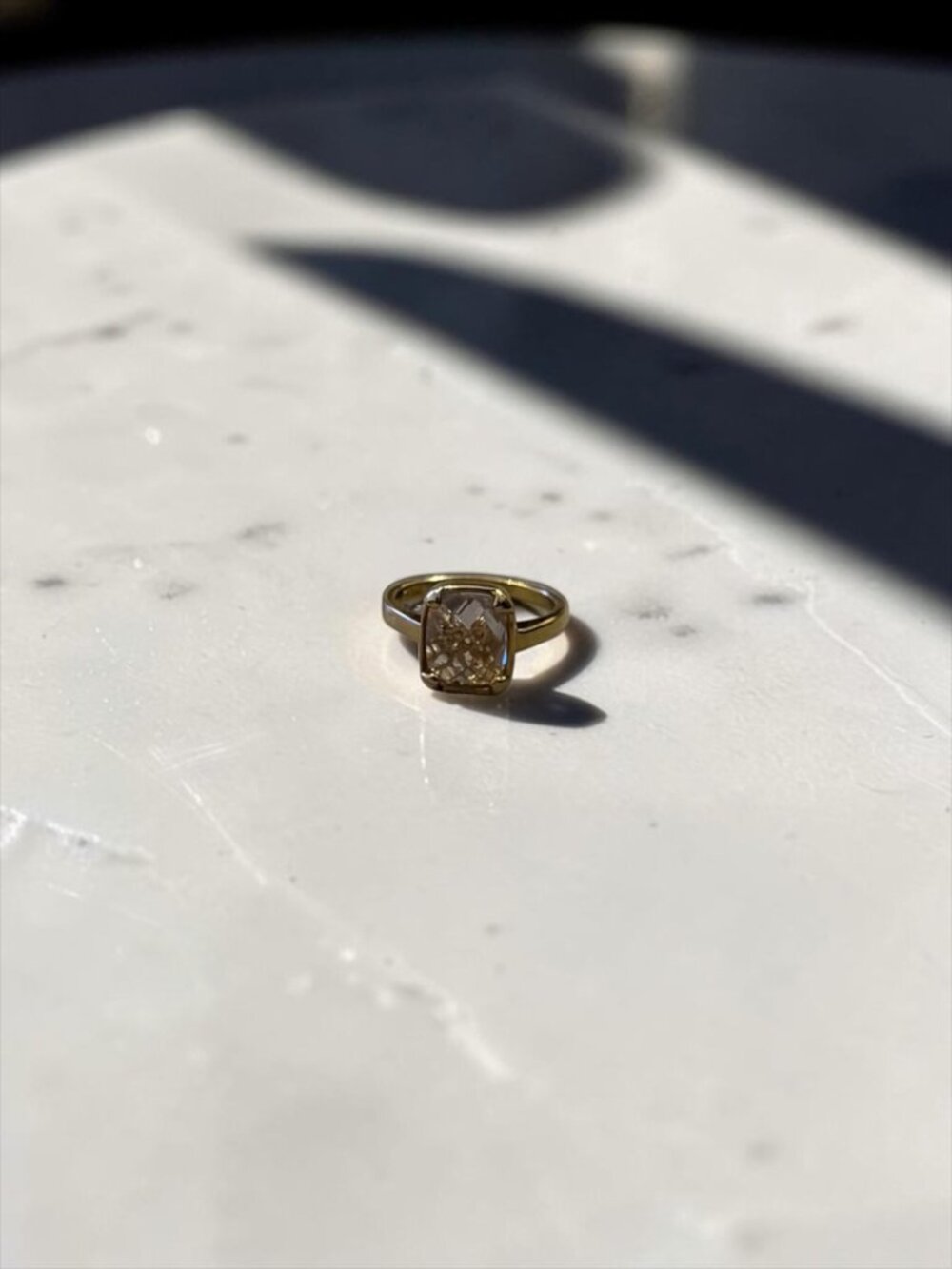 Gold Filled Ring for Women with White Cubic Zirconia